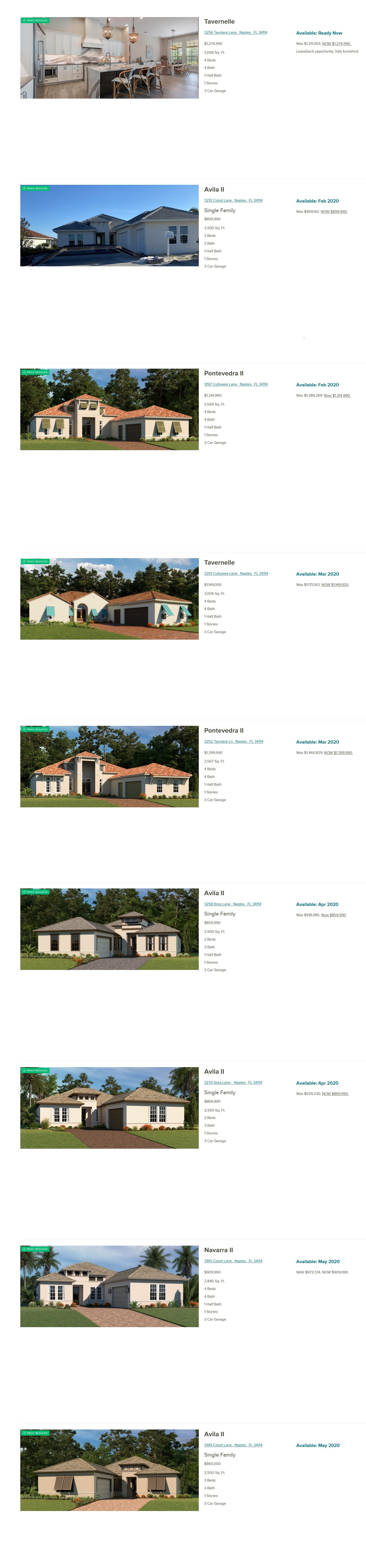 MARSH COVE AT FIDDLER'S CREEK Naples Florida 2020-01-19 MARSH COVE AT FIDDLER'S CREEK NAPLES FLORIDA INVENTORY HOMES...